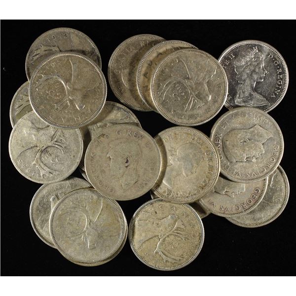 (20) 80% SILVER CANADIAN QUARTERS