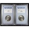 Image 1 : (2) 1922 PEACE DOLLAR AACGS BU