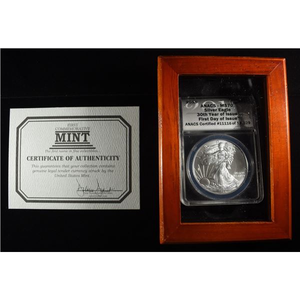 2015 AMERICAN SILVER EAGLE ANACS MS70