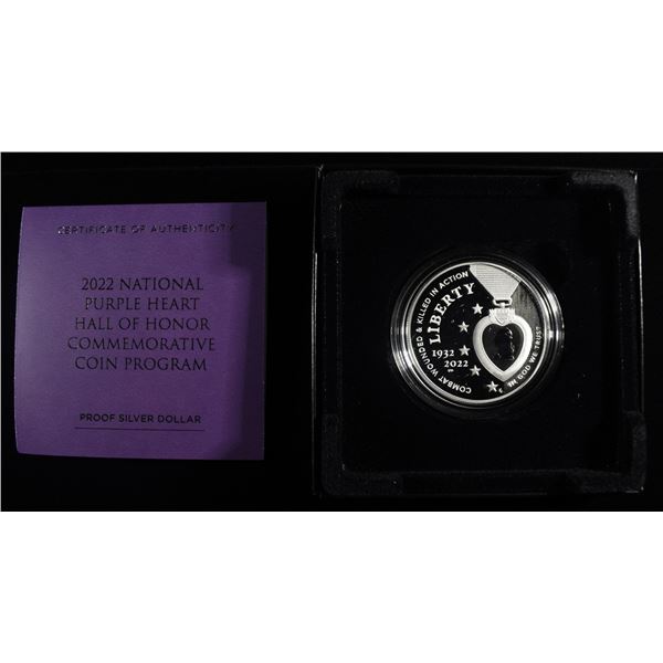 2022 COMMEM $1 NATIONAL PURPLE HEART HALL OF HONOR