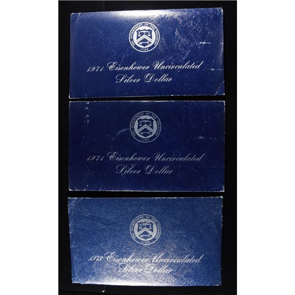 1973 & (2) 1971 EISENHOWER UNCIRCULATED SILVER $1