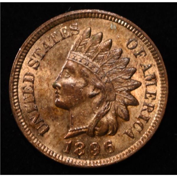 1896 INDIAN CENT CH/GEM BU RB