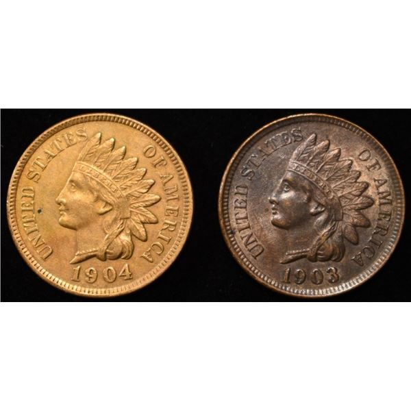 1903 & 1904 INDIAN CENTS BU