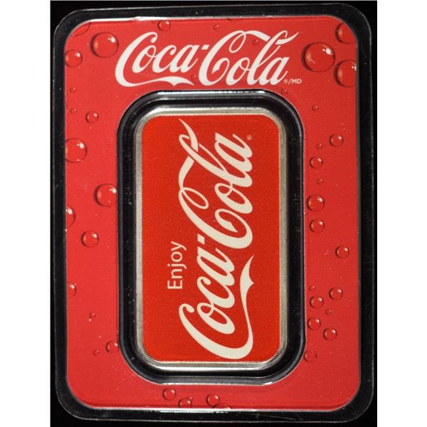 COLORED COCA-COLA 1 OZ .999 SILVER BAR