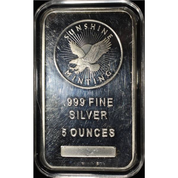 SUNSHINE MINTING 5 OZ .999 SILVER BAR