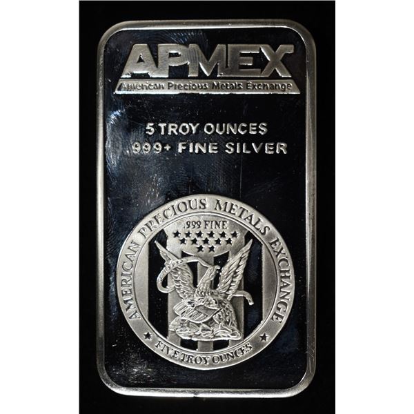 APMEX 5 OZ .999 SILVER BAR