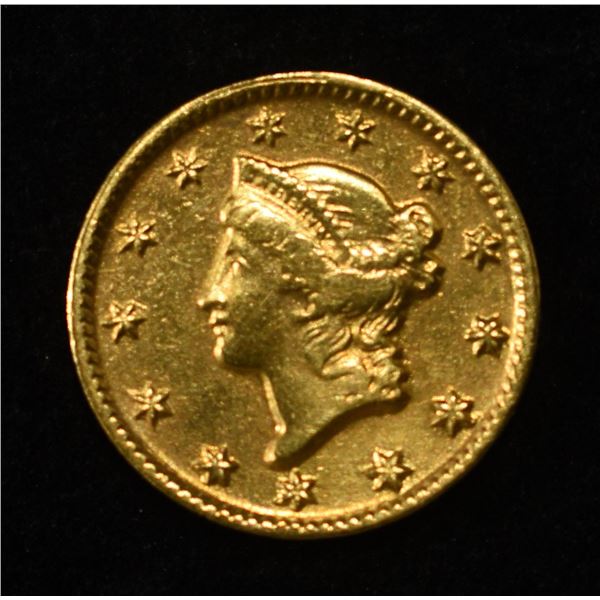 1851-D $1 GOLD AU