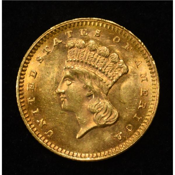 1862 TYPE3 $1 GOLD GEM BU GREAT STRIKE & COLOR