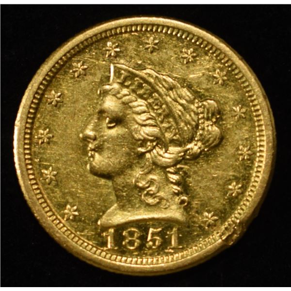 1851-O $2.50 LIBERTY GOLD BU OLD CLEANING