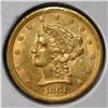 Image 1 : 1861 $2.50 LIBERTY GOLD NICE BU