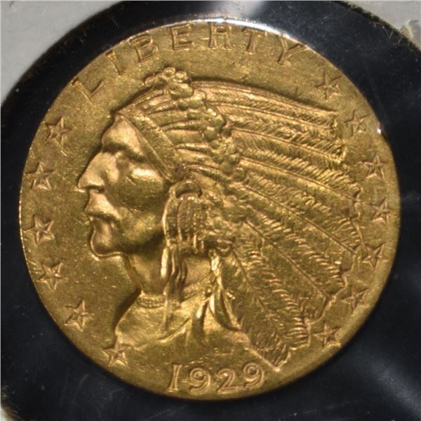 1929 $2.50 INDIAN GOLD CH BU