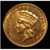 Image 1 : 1874 $3 PRINCESS GOLD VERY CHOICE BU