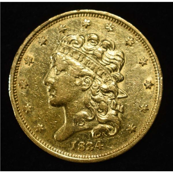 1834 $5 CLASSIC HEAD GOLD CH AU