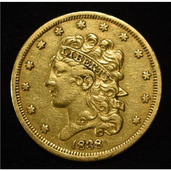 1838 $5 CLASSIC HEAD GOLD AU
