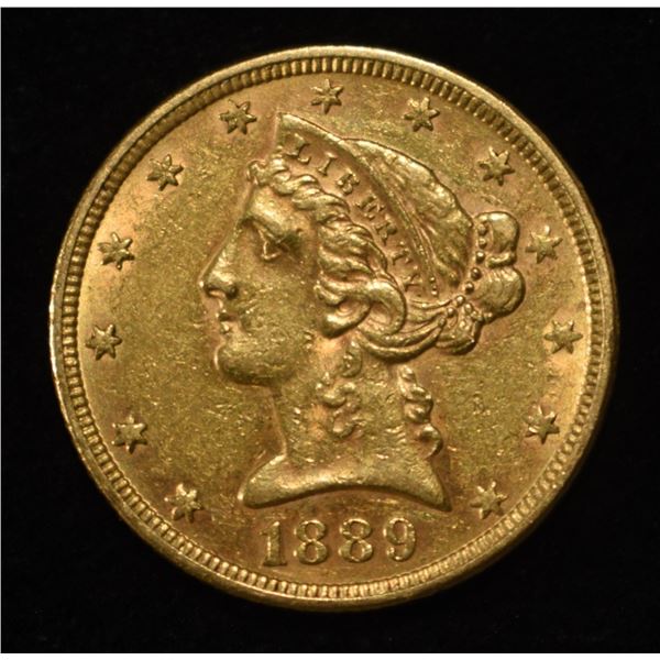 1889 $5 LIBERTY GOLD BU