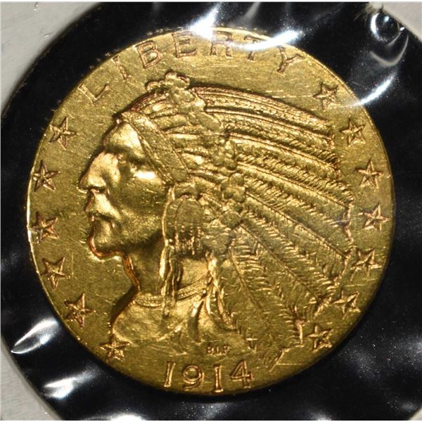 1914-S $5 INDIAN GOLD BU