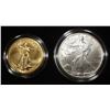Image 2 : 2006 20TH ANNIVERSARY GOLD/SILVER EAGLE SET
