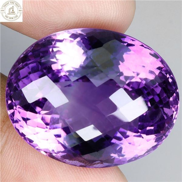 Natural Uruguay Purple Oval Amethyst Certified