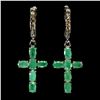Image 1 : Natural Brazil Emerald Sapphire Earrings