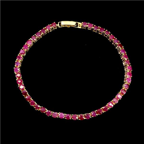 Natural Brilliant Red Ruby Bracelet