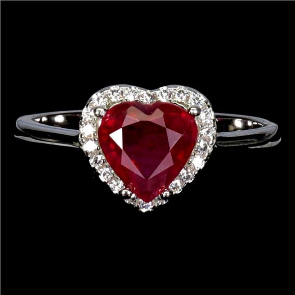 Natural Pigeon Blood Red Heart Ruby Ring