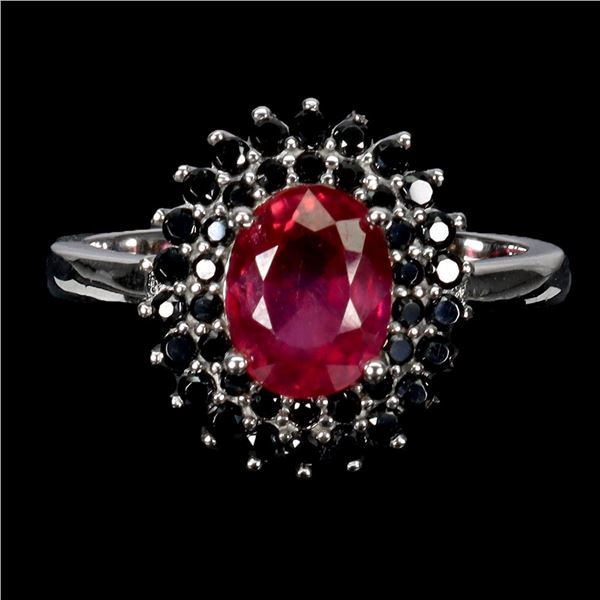 Natural Pigeon Blood Red Ruby & Spinel Ring