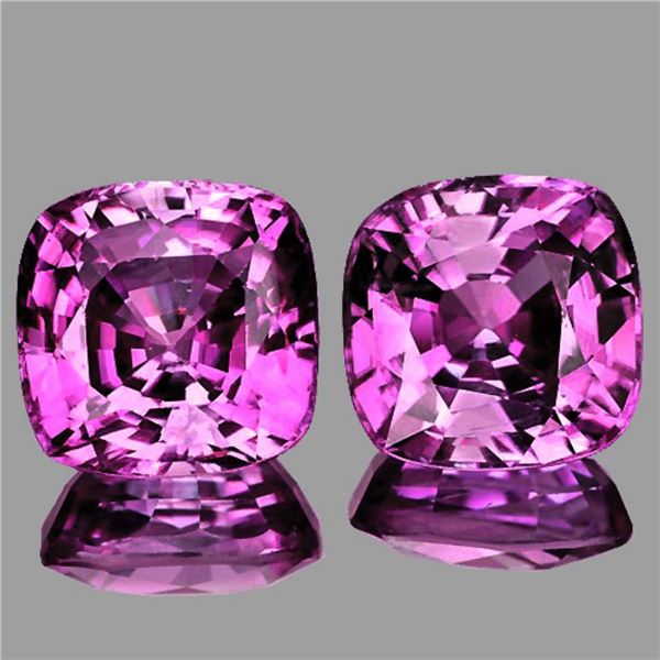 Natural Cushion Violet Pimk SapphirePair{Flawless-VVS}