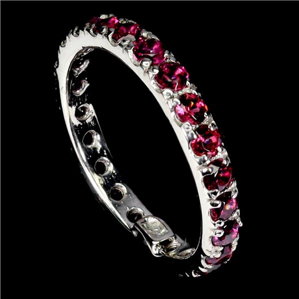 Natural Rhodolite Garnet Eternity Ring