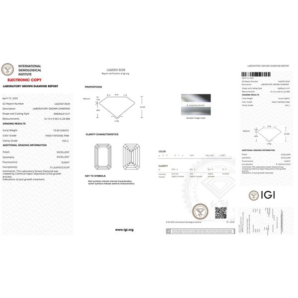 Fancy Octagon Pink Diamond 10.04 Cts - VS