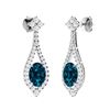 Image 1 : Gold Natural London Topaz White Diamonds Earrings