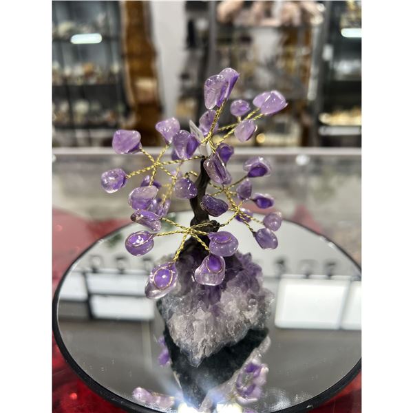4.5 inch AMETHYST CRYSTAL TREE WITH AMETHYST BASE WITH 7 BRANCH