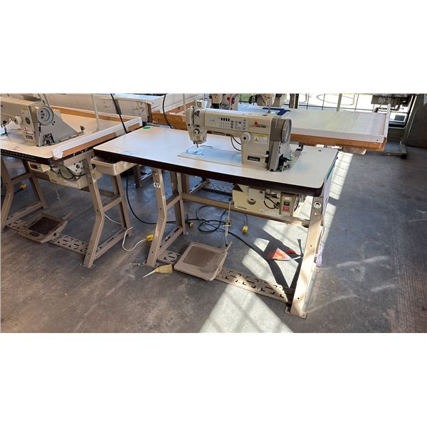 BROTHER DB2-B722-405 INDUSTRIAL, SINGLE-NEEDLE LOCKSTITCH SEWING STATION WITH NEEDLE FEED TRANSPORT