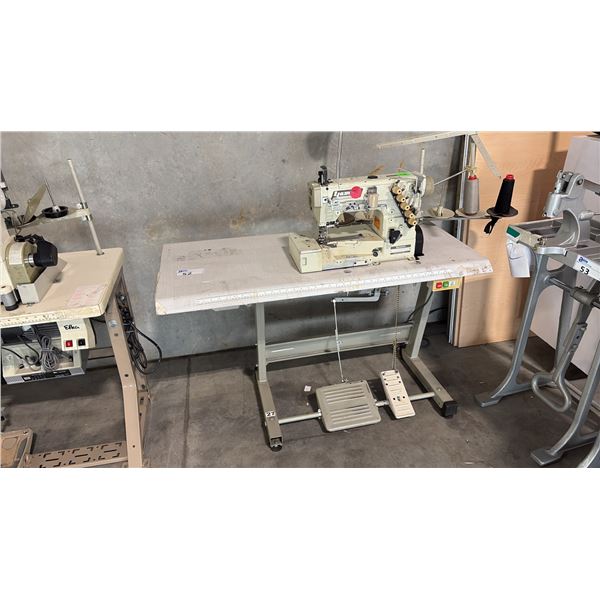 YAMATO VF2300-156M HIGH-SPEED, 3-NEEDLE, 5-THREAD FLAT BED INTERLOCK STITCH STATION