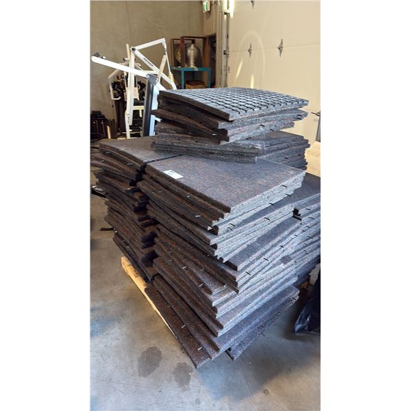 BLACK RUBBER FITNESS FLOORING TILES - APPROX 72 SQFT