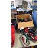 Image 1 : ASSORTED POWER TOOLS INCL MISC DRIVERS, PORTABLE COMPRESSOR, JS451L JIGSAW AND MORE