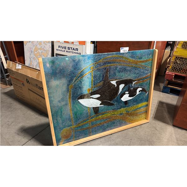 ORCA 49X38" GLASS WALL HANGING