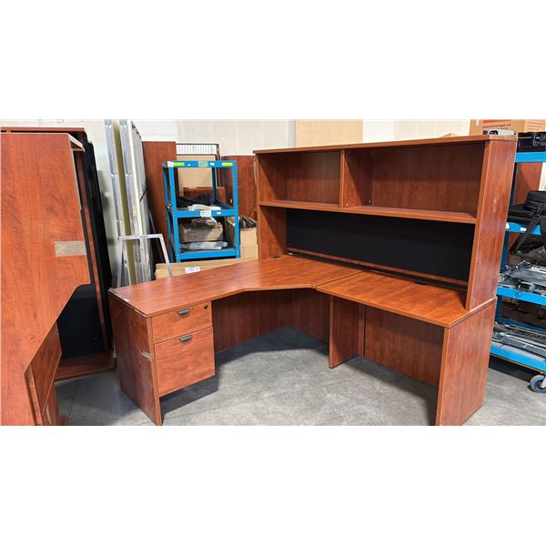 CHERRY 5.5' X 5.5' CORNER COMPUTER DESK