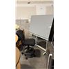 Image 1 : GREY 4X3' LAY-OUT TABLE WITH BLACK DRAFTING CHAIR
