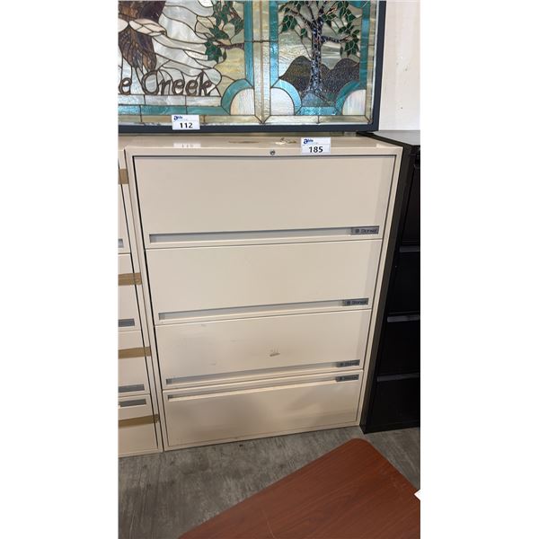 BEIGE 4 DRAWER LATERAL FILE CABINET