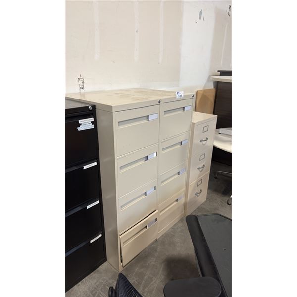 2 FOUR DRAWER AND 1 THREE DRAWER VERTICAL FILE CABINETS