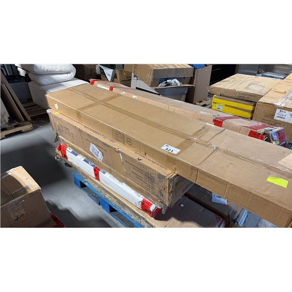 12 READY TO ASSEMBLE FURNITURE INCL SHOE RACK, FIREPLACE, DINING BENCH AND MORE