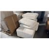 Image 2 : BEIGE CORDUROY OTTOMAN W/ CUSHIONS, GREY OTTOMAN, RUGS AND MORE