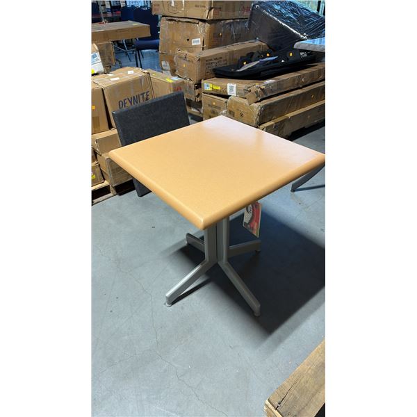 LARGE LOT OF LIGHT FINISH PATIO TABLES