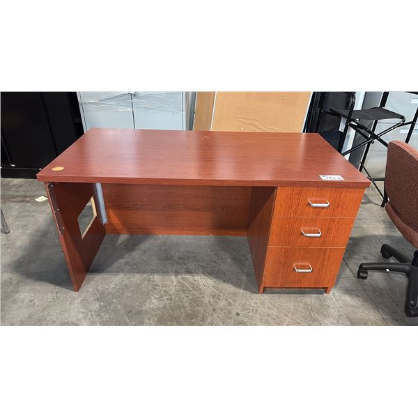 CHERRY 60" X 30" SINGLE PEDESTAL DESK