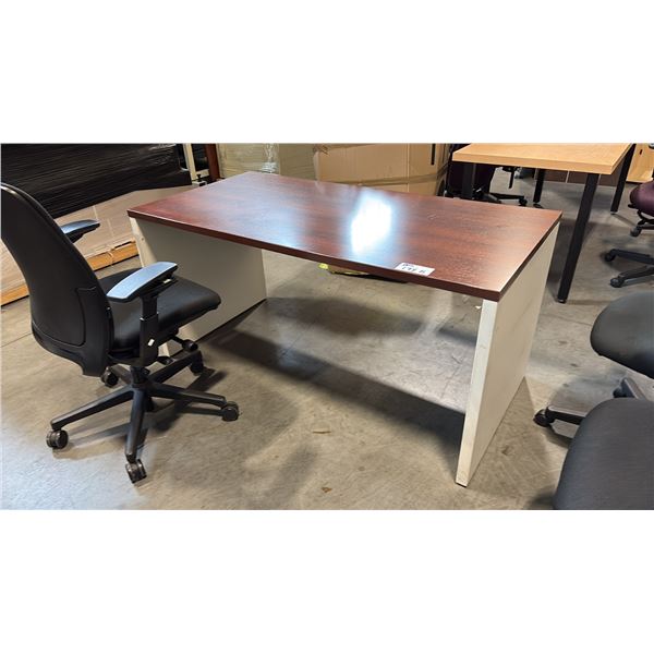 CHERRY/WHITE 60" X 30" COMPUTER TABLE