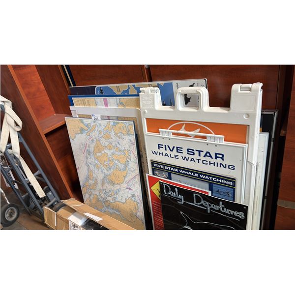 ASSORTED MAPS AND BRANDED DISPLAY BOARDS