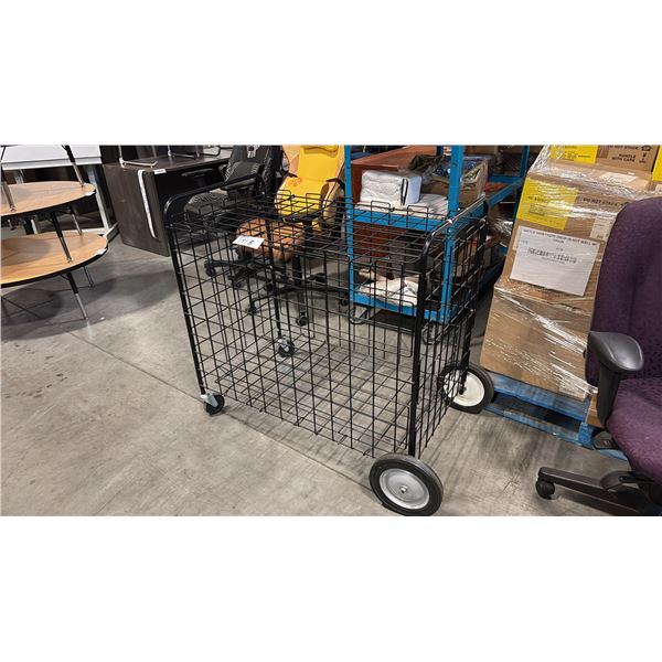 BLACK 3.5'W MOBILE STORAGE CAGE