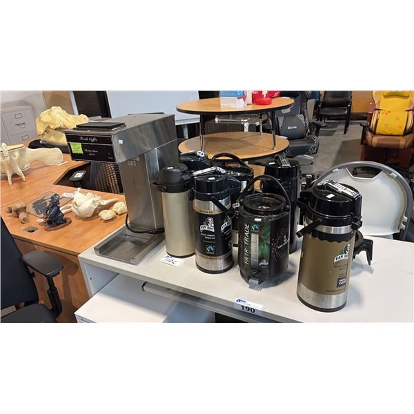THERMO BREW OFFICE COFFEE MAKER AND MISC CARAFES