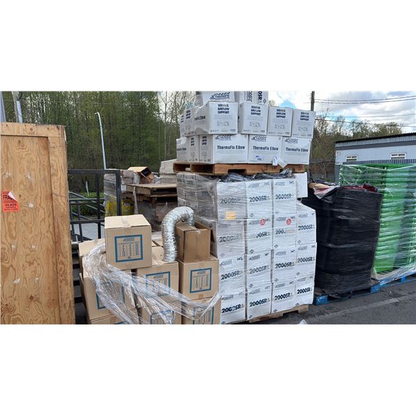 4 PALLETS OF THERMO FLOW ASSORTED DUCTS AND ELBOWS