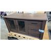 Image 1 : DARKWOOD 42"W TV STAND AND 2 WINE RACKS